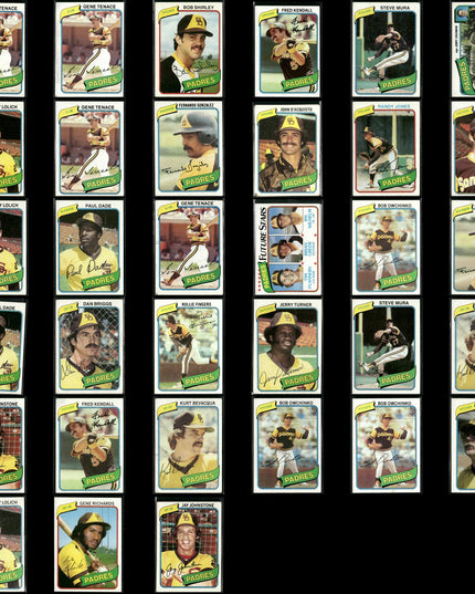 San Diego Padres 1980 Topps Baseball 33-Card Lot Topps VG