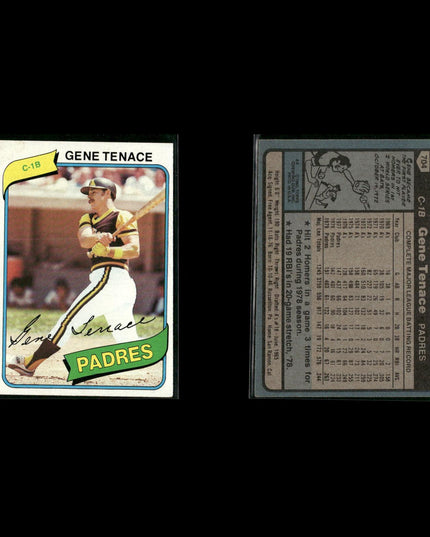 San Diego Padres 1980 Topps Baseball 33-Card Lot Topps VG