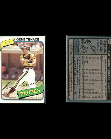San Diego Padres 1980 Topps Baseball 33-Card Lot Topps VG