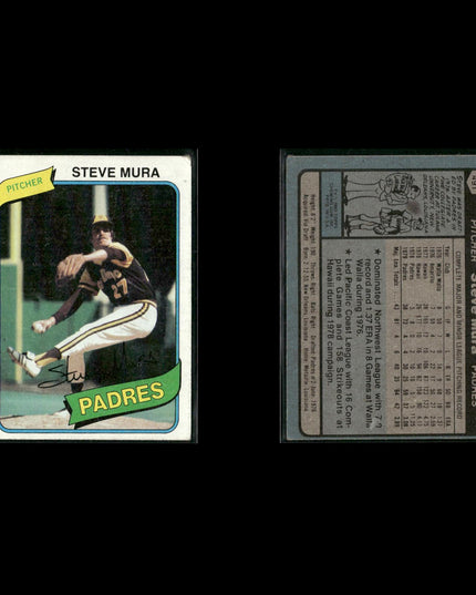 San Diego Padres 1980 Topps Baseball 33-Card Lot Topps VG