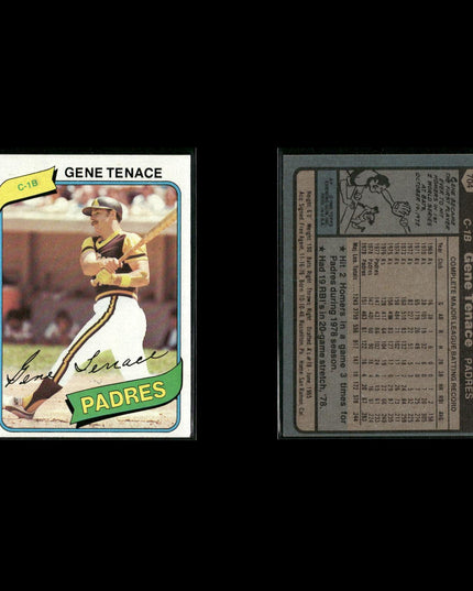 San Diego Padres 1980 Topps Baseball 33-Card Lot Topps VG