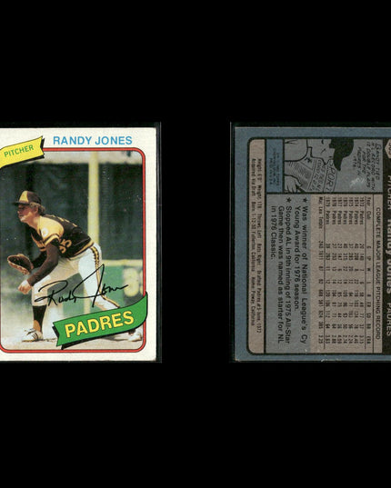 San Diego Padres 1980 Topps Baseball 33-Card Lot Topps VG