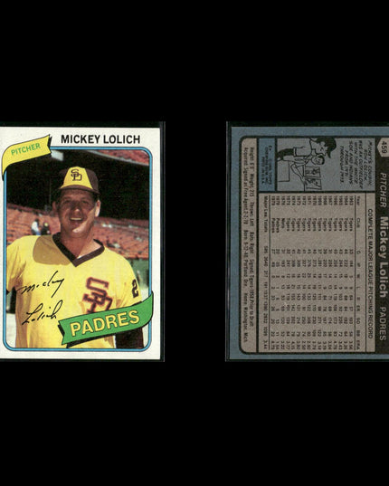 San Diego Padres 1980 Topps Baseball 33-Card Lot Topps VG