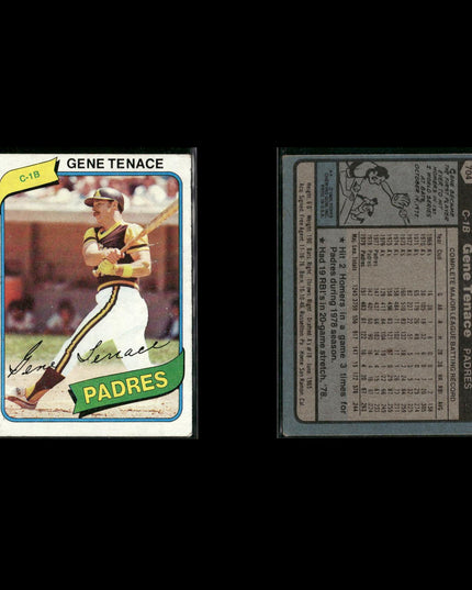 San Diego Padres 1980 Topps Baseball 33-Card Lot Topps VG