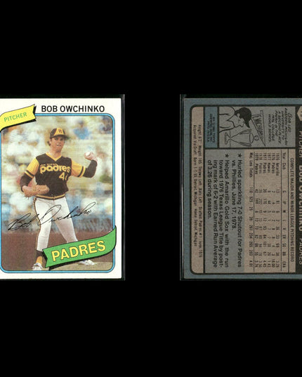 San Diego Padres 1980 Topps Baseball 33-Card Lot Topps VG