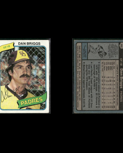 San Diego Padres 1980 Topps Baseball 33-Card Lot Topps VG
