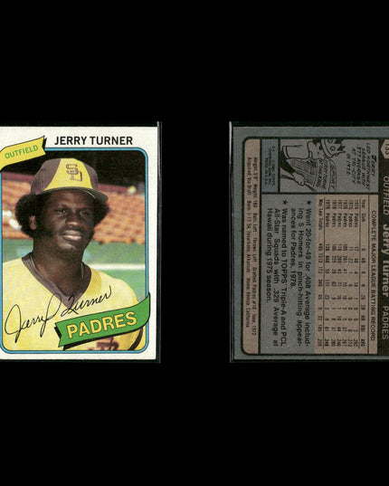 San Diego Padres 1980 Topps Baseball 33-Card Lot Topps VG