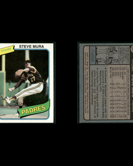 San Diego Padres 1980 Topps Baseball 33-Card Lot Topps VG