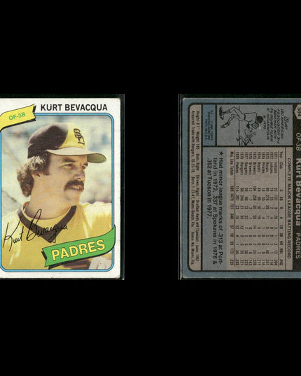 San Diego Padres 1980 Topps Baseball 33-Card Lot Topps VG