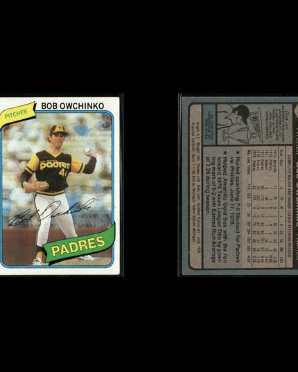 San Diego Padres 1980 Topps Baseball 33-Card Lot Topps VG