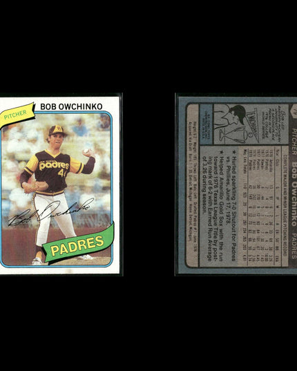 San Diego Padres 1980 Topps Baseball 33-Card Lot Topps VG