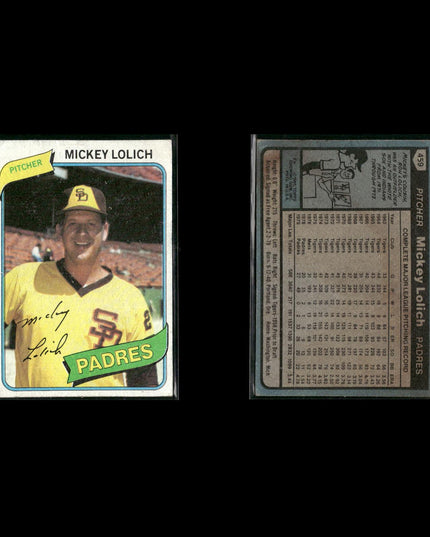 San Diego Padres 1980 Topps Baseball 33-Card Lot Topps VG