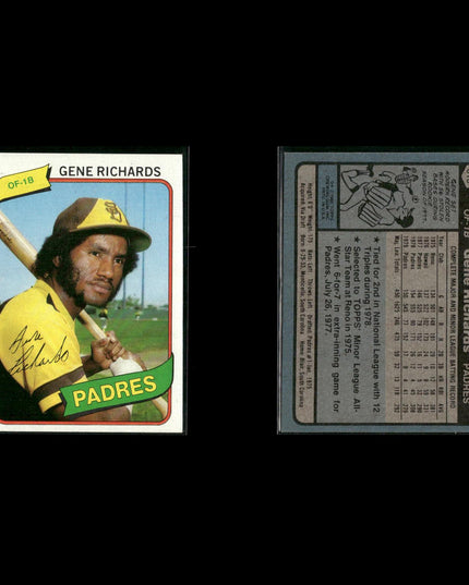 San Diego Padres 1980 Topps Baseball 33-Card Lot Topps VG