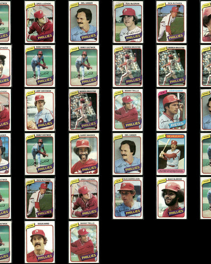 Philadelphia Phillies 1980 Topps Baseball 33-Card Lot Topps VG