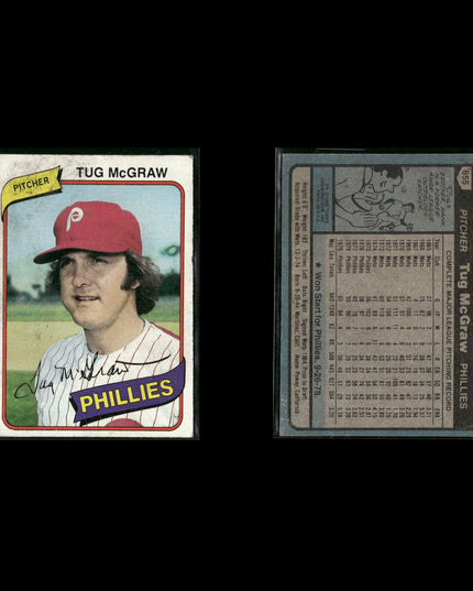 Philadelphia Phillies 1980 Topps Baseball 33-Card Lot Topps VG