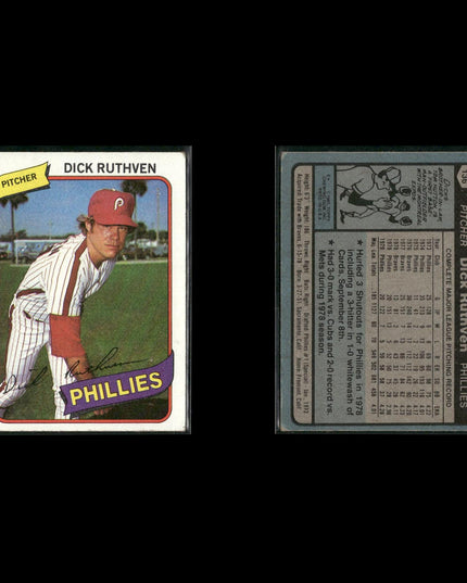 Philadelphia Phillies 1980 Topps Baseball 33-Card Lot Topps VG