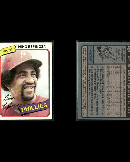 Philadelphia Phillies 1980 Topps Baseball 33-Card Lot Topps VG