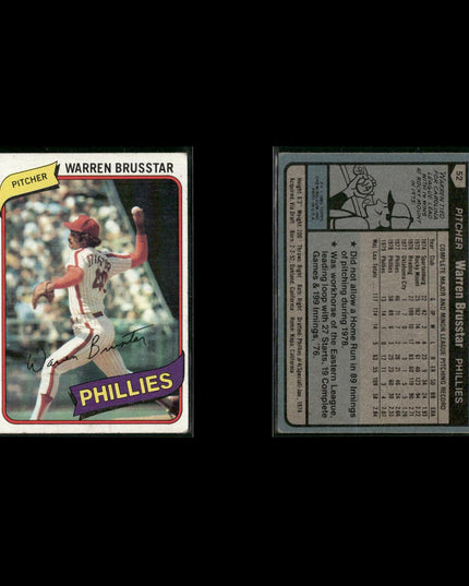 Philadelphia Phillies 1980 Topps Baseball 33-Card Lot Topps VG