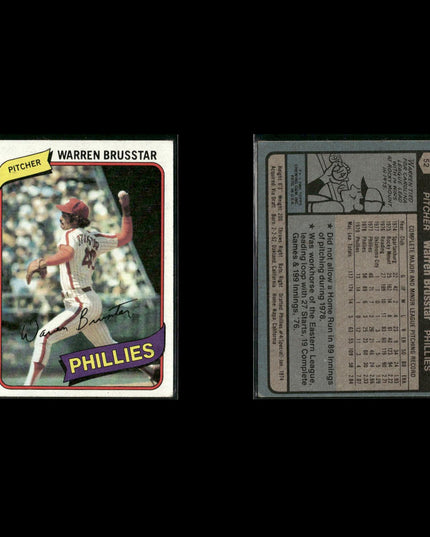 Philadelphia Phillies 1980 Topps Baseball 33-Card Lot Topps VG