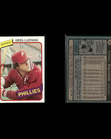 Philadelphia Phillies 1980 Topps Baseball 33-Card Lot Topps VG