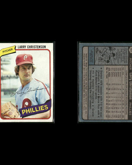 Philadelphia Phillies 1980 Topps Baseball 33-Card Lot Topps VG