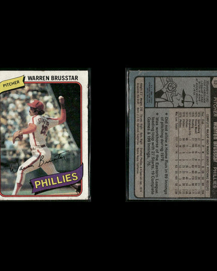 Philadelphia Phillies 1980 Topps Baseball 33-Card Lot Topps VG