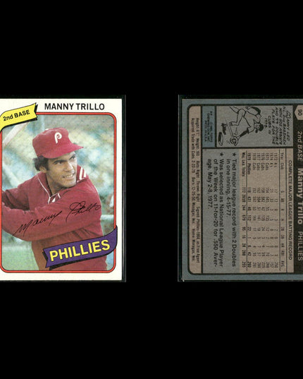Philadelphia Phillies 1980 Topps Baseball 33-Card Lot Topps VG