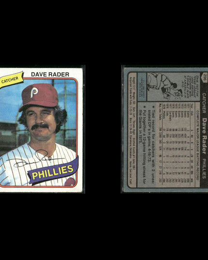 Philadelphia Phillies 1980 Topps Baseball 33-Card Lot Topps VG