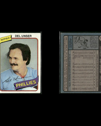 Philadelphia Phillies 1980 Topps Baseball 33-Card Lot Topps VG