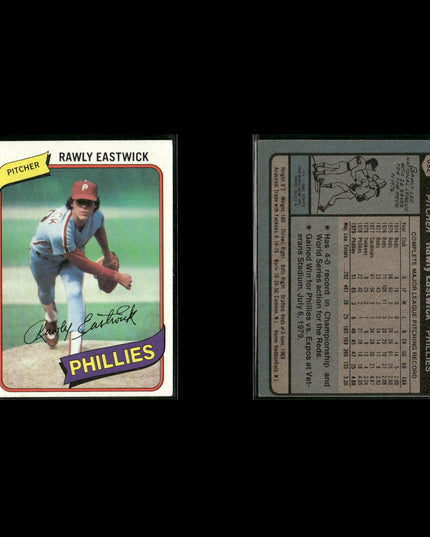 Philadelphia Phillies 1980 Topps Baseball 33-Card Lot Topps VG