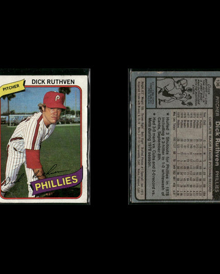 Philadelphia Phillies 1980 Topps Baseball 33-Card Lot Topps VG