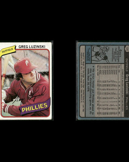 Philadelphia Phillies 1980 Topps Baseball 33-Card Lot Topps VG