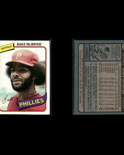 Philadelphia Phillies 1980 Topps Baseball 33-Card Lot Topps VG