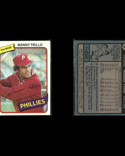 Philadelphia Phillies 1980 Topps Baseball 33-Card Lot Topps VG