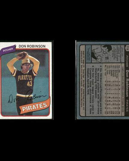 Pittsburgh Pirates 1980 Topps Baseball 42-Card Lot Topps VG