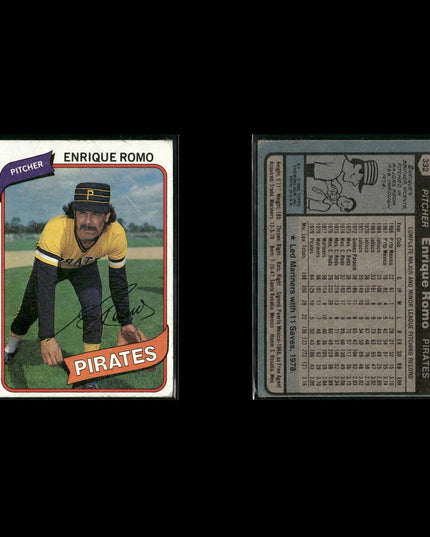 Pittsburgh Pirates 1980 Topps Baseball 42-Card Lot Topps VG