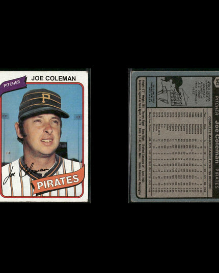 Pittsburgh Pirates 1980 Topps Baseball 42-Card Lot Topps VG