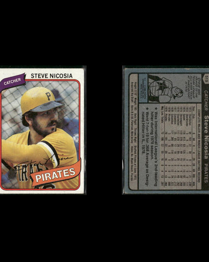 Pittsburgh Pirates 1980 Topps Baseball 42-Card Lot Topps VG