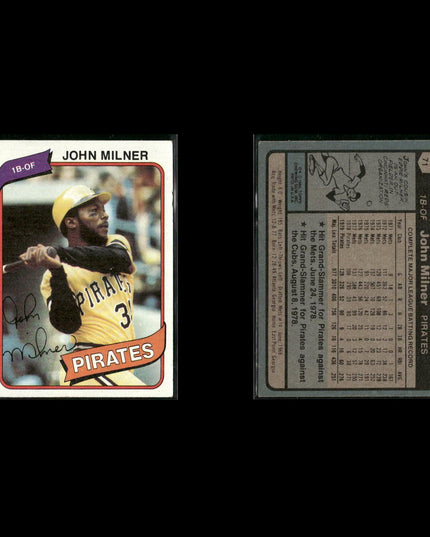 Pittsburgh Pirates 1980 Topps Baseball 42-Card Lot Topps VG