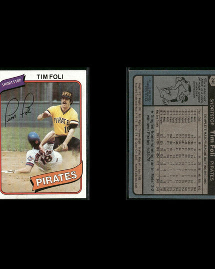 Pittsburgh Pirates 1980 Topps Baseball 42-Card Lot Topps VG