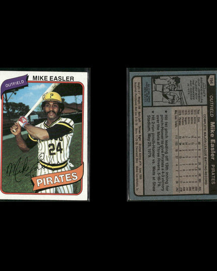 Pittsburgh Pirates 1980 Topps Baseball 42-Card Lot Topps VG