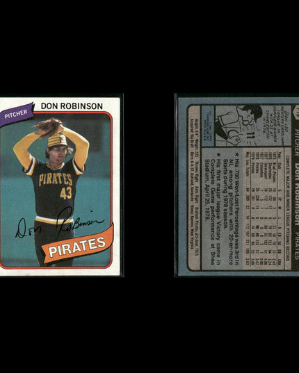 Pittsburgh Pirates 1980 Topps Baseball 42-Card Lot Topps VG