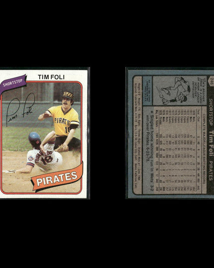 Pittsburgh Pirates 1980 Topps Baseball 42-Card Lot Topps VG
