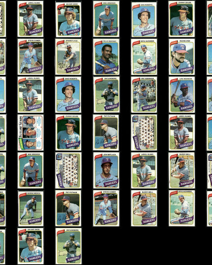 Texas Rangers 1980 Topps Baseball 45-Card Lot Topps VG