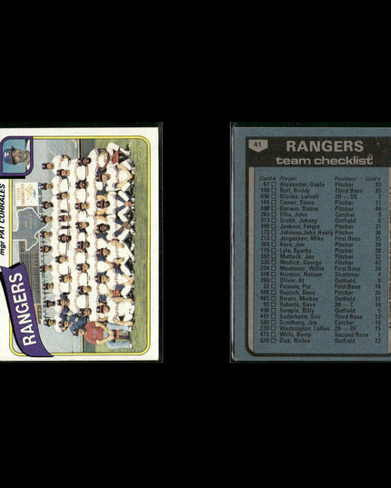 Texas Rangers 1980 Topps Baseball 45-Card Lot Topps VG
