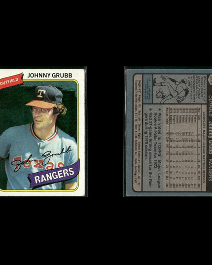 Texas Rangers 1980 Topps Baseball 45-Card Lot Topps VG
