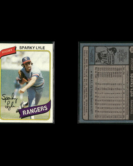 Texas Rangers 1980 Topps Baseball 45-Card Lot Topps VG
