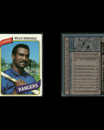 Texas Rangers 1980 Topps Baseball 45-Card Lot Topps VG