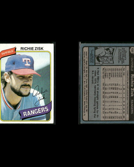 Texas Rangers 1980 Topps Baseball 45-Card Lot Topps VG