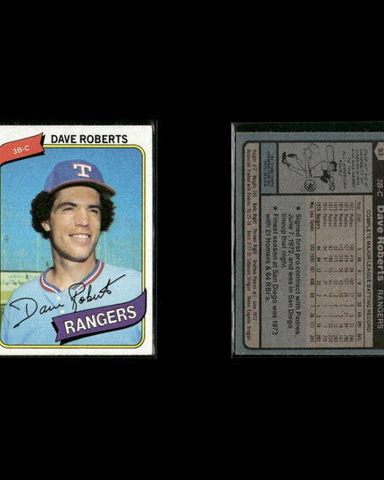 Texas Rangers 1980 Topps Baseball 45-Card Lot Topps VG